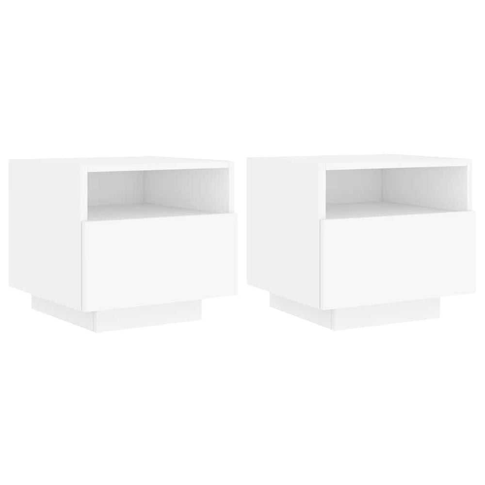 Nachttische mit LED-Leuchten, 2er Set