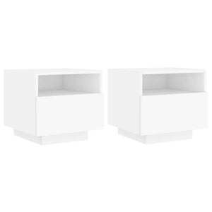 Nachttische mit LED-Leuchten, 2er Set