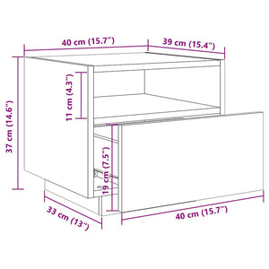 Nachttische mit LED-Leuchten, 2er Set