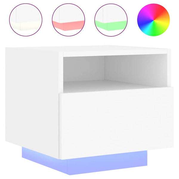 Nachttische mit LED-Leuchten, 2er Set