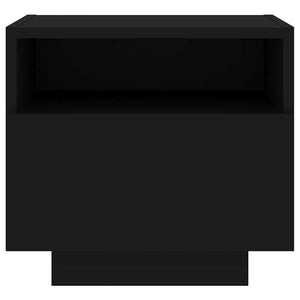 Nachttisch Schwarz mit LED-Leuchten 40x39x37 cm