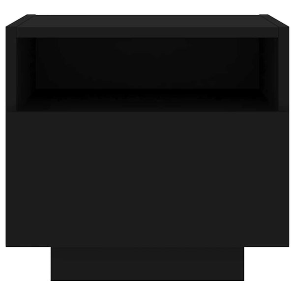 Nachttisch Schwarz mit LED-Leuchten 40x39x37 cm