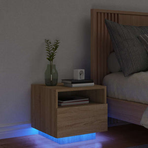 Nachttisch Sonoma Eiche mit LED-Leuchten