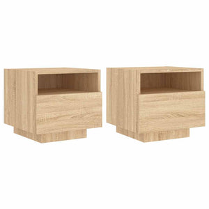 Nachttische mit LED Sonoma Eiche, 2er-Set