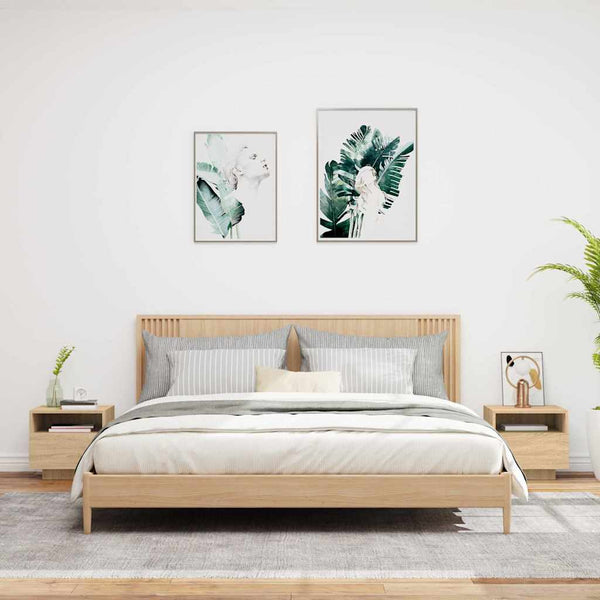 Nachttische mit LED Sonoma Eiche, 2er-Set