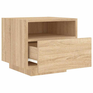 Nachttische mit LED Sonoma Eiche, 2er-Set