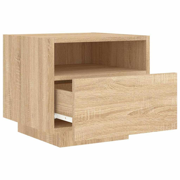 Nachttische mit LED Sonoma Eiche, 2er-Set