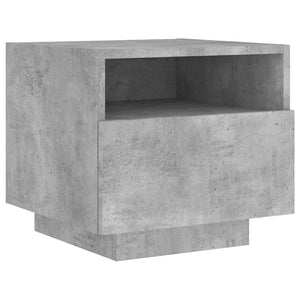 Nachttisch mit LED Betongrau 40x39x37 cm