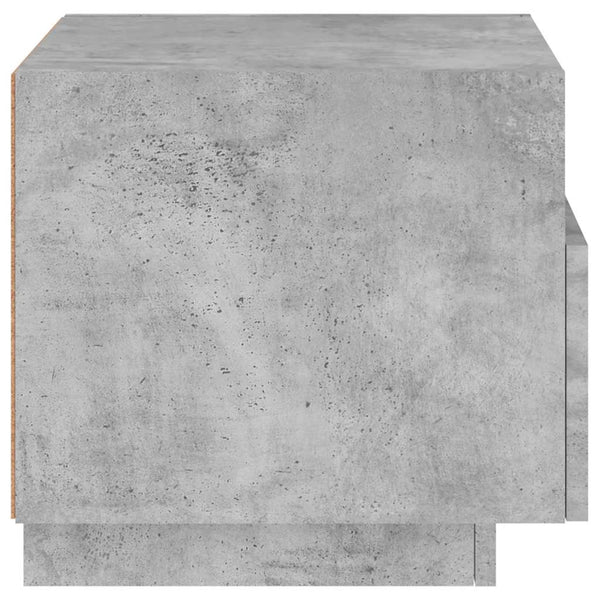 Nachttisch mit LED Betongrau 40x39x37 cm