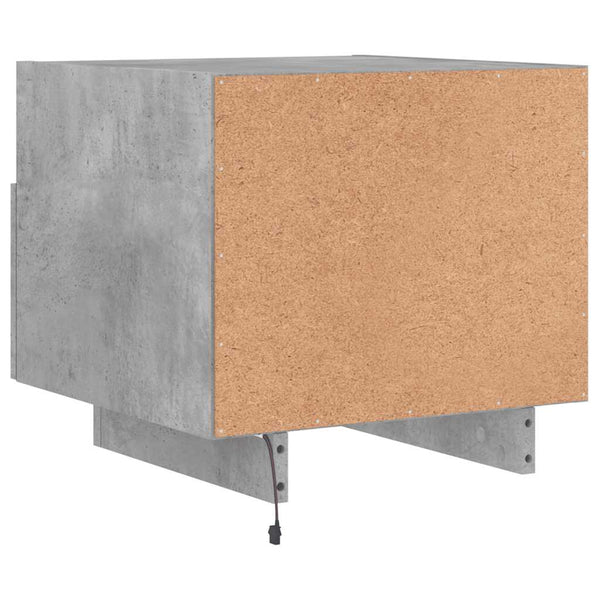 Nachttisch mit LED Betongrau 40x39x37 cm