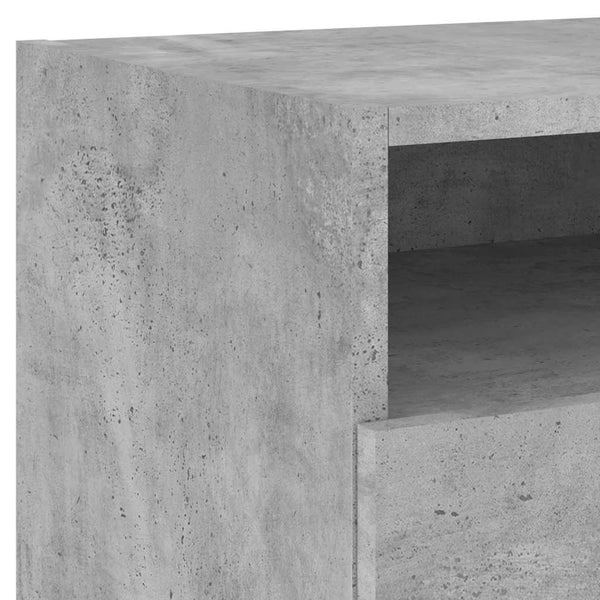 Nachttische mit LED Betongrau 2er-Set