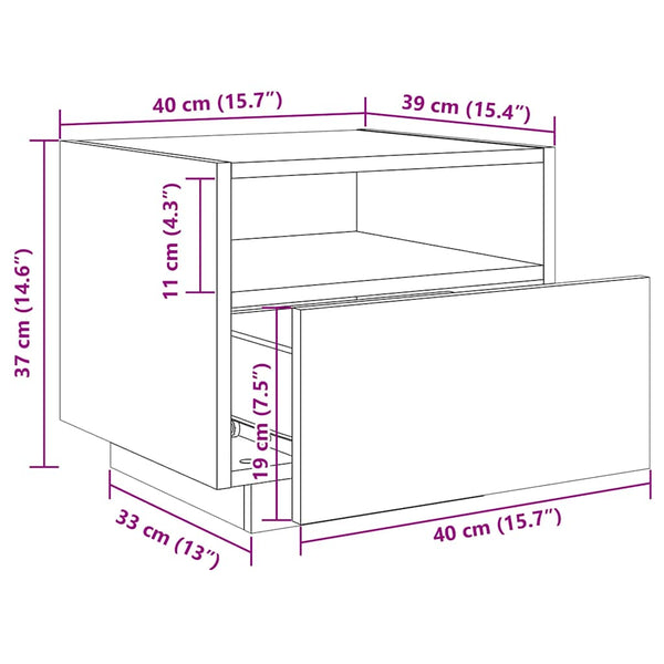 Nachttische mit LED-Leuchten, 2er Set