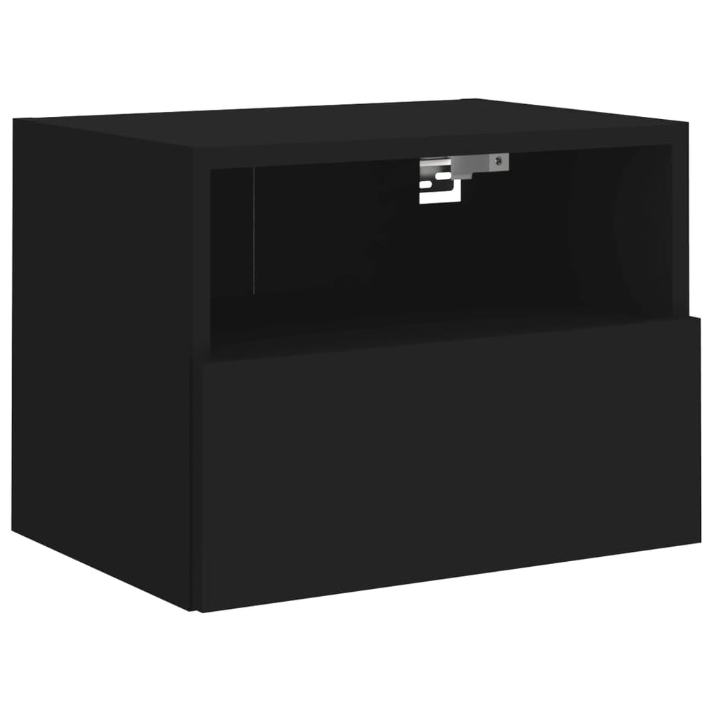 vidaXL Meuble TV mural noir 40x30x30 cm en bois d'ingénierie