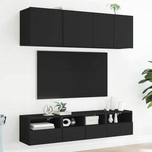 TV-Wandschränke Schwarz 40x30x30cm, 2er Set