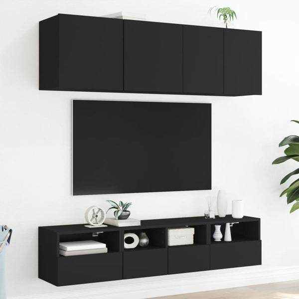 TV-Wandschränke Schwarz 40x30x30cm, 2er Set