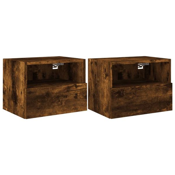 TV-Wandschränke 2er Set Räuchereiche 40x30x30 cm