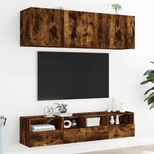 TV-Wandschränke 2er Set Räuchereiche 40x30x30 cm