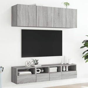 TV-Wandschränke 2er Set Grau Sonoma