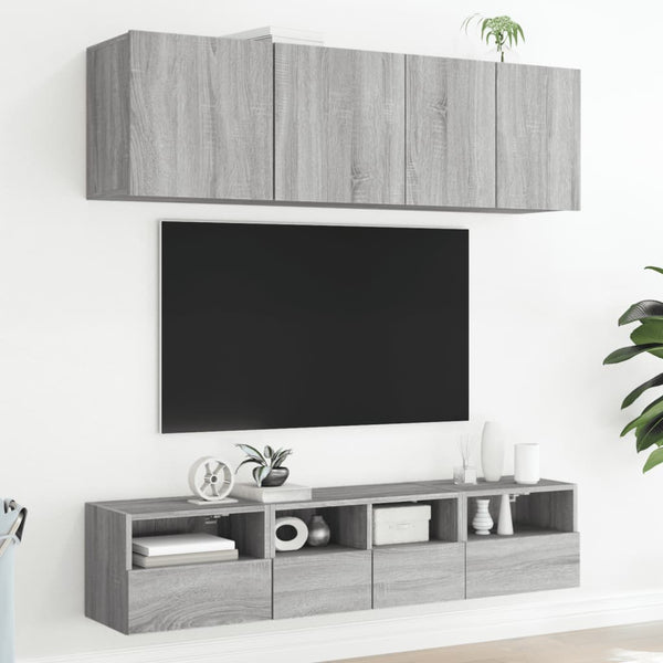 TV-Wandschränke 2er Set Grau Sonoma