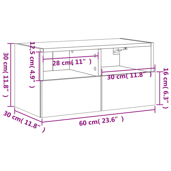TV-Wandschrank Weiß 60x30x30 cm