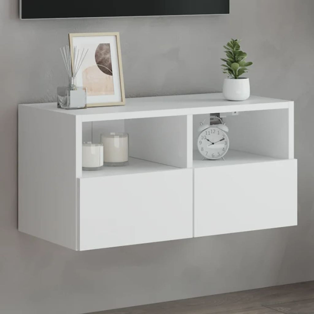 Meuble TV mural vidaXL blanc 60x30x30 cm en bois d'ingénierie