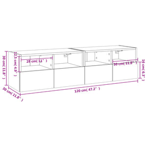 vidaXL Meubles TV muraux 2 pcs Blanc 60x30x30 cm Bois d'ingénierie