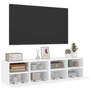 vidaXL Meubles TV muraux 2 pcs Blanc 60x30x30 cm Bois d'ingénierie