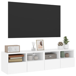 vidaXL Meubles TV muraux 2 pcs Blanc 60x30x30 cm Bois d'ingénierie