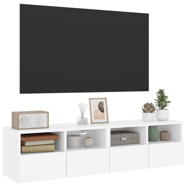 vidaXL Meubles TV muraux 2 pcs Blanc 60x30x30 cm Bois d'ingénierie