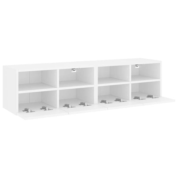 vidaXL Meubles TV muraux 2 pcs Blanc 60x30x30 cm Bois d'ingénierie