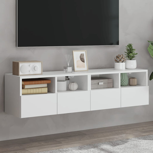 vidaXL Meubles TV muraux 2 pcs Blanc 60x30x30 cm Bois d'ingénierie