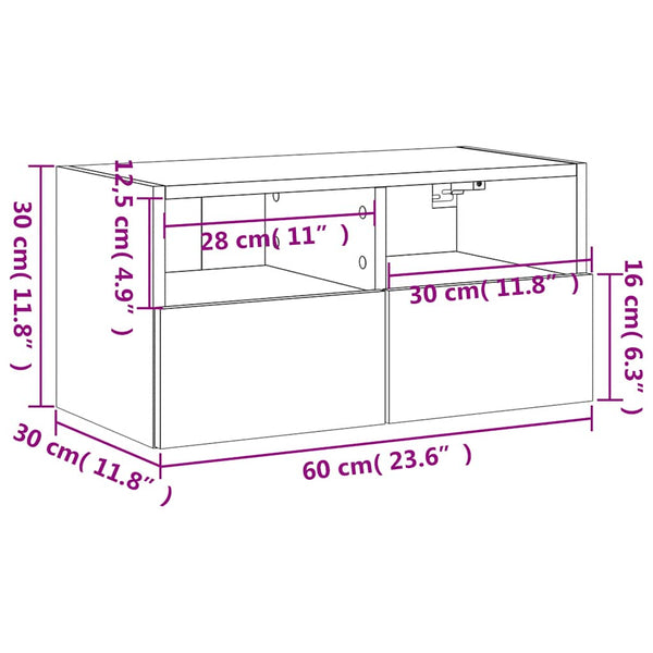 TV-Wandschrank Sonoma-Eiche 60 cm