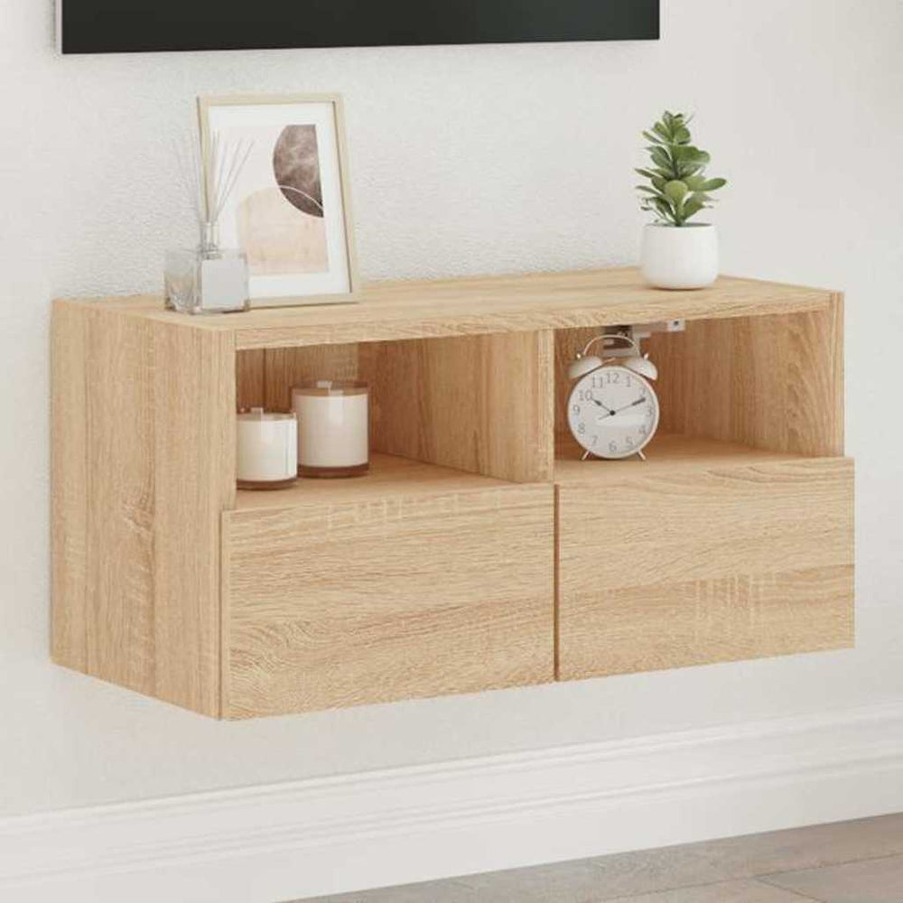Meuble TV mural vidaXL chêne Sonoma 60x30x30 cm bois d'ingénierie