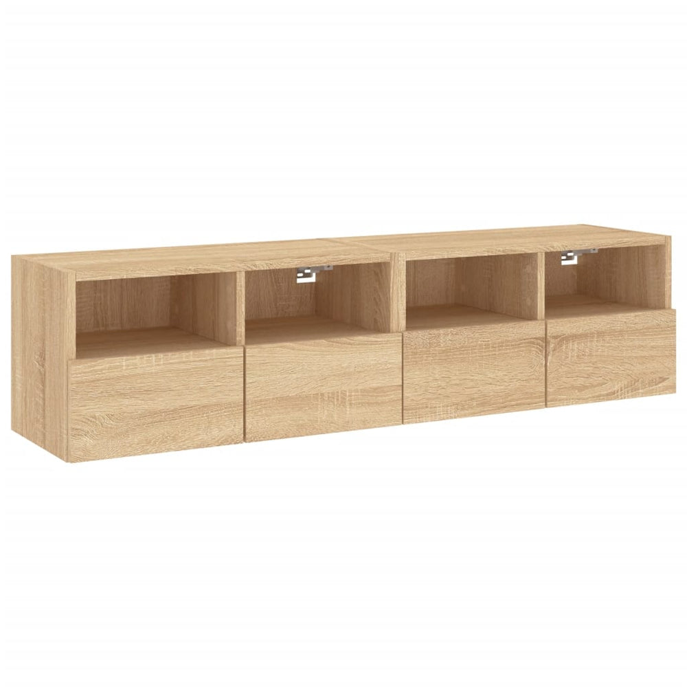 vidaXL Meubles TV muraux 2 pcs Chêne Sonoma 60x30x30 cm Aggloméré