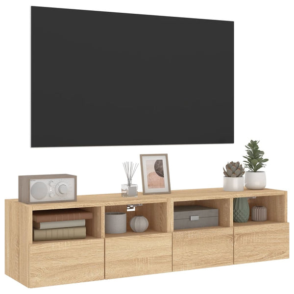 TV-Wandschränke Sonoma-Eiche 60x30x30cm, 2er Set