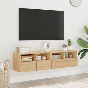 TV-Wandschränke Sonoma-Eiche 60x30x30cm, 2er Set