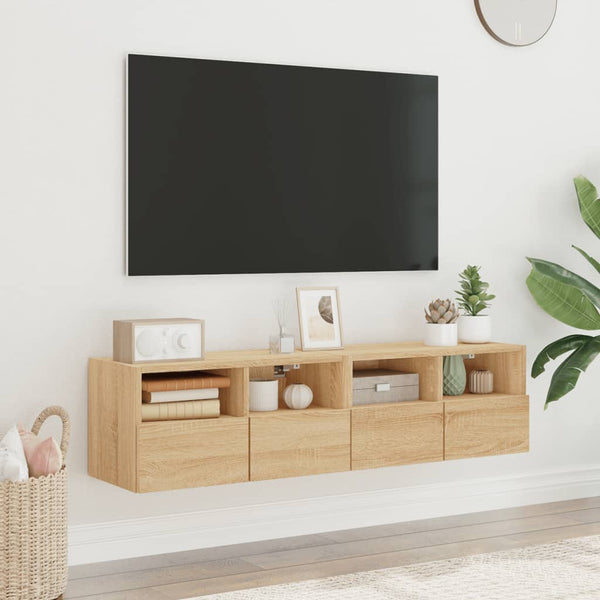 TV-Wandschränke Sonoma-Eiche 60x30x30cm, 2er Set
