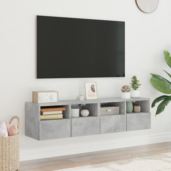 TV-Wandschränke Betongrau 60x30x30 cm, 2er-Set