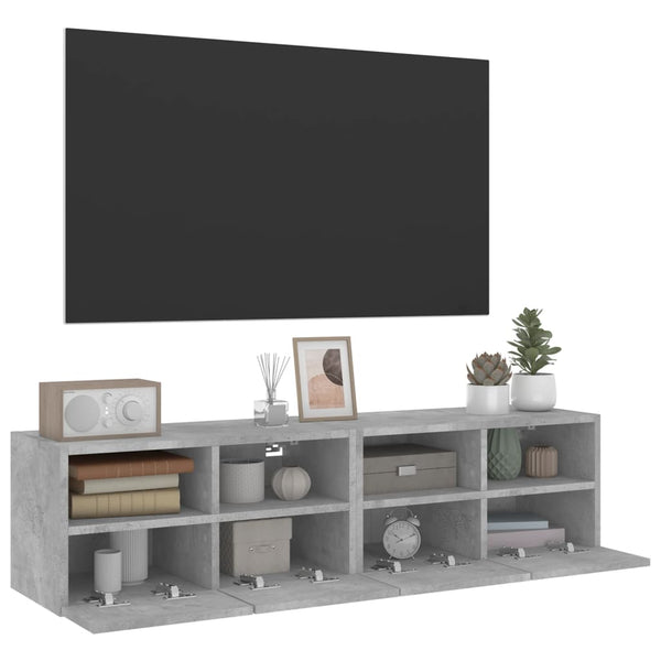 TV-Wandschränke Betongrau 60x30x30 cm, 2er-Set