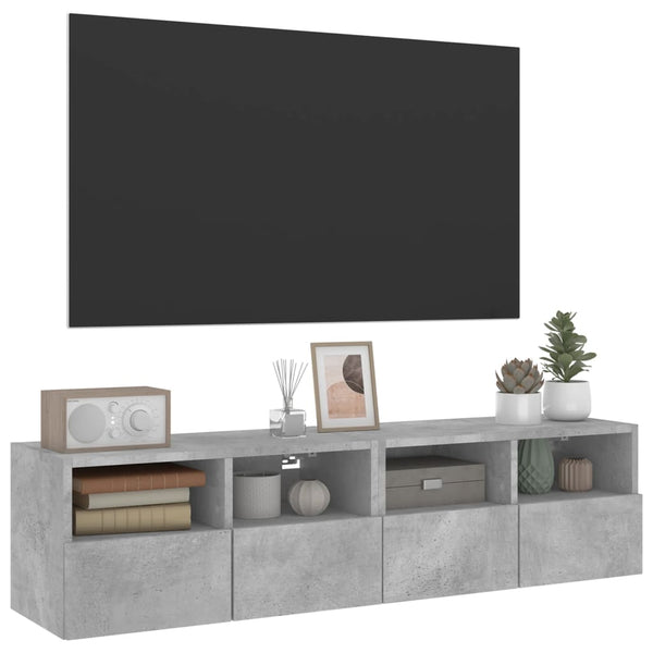 TV-Wandschränke Betongrau 60x30x30 cm, 2er-Set