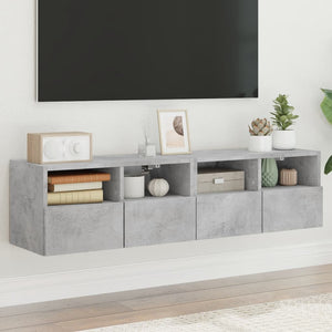 TV-Wandschränke Betongrau 60x30x30 cm, 2er-Set