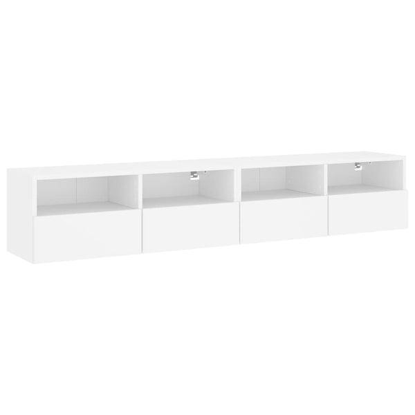 Weiße TV-Wandschränke, 2er Set