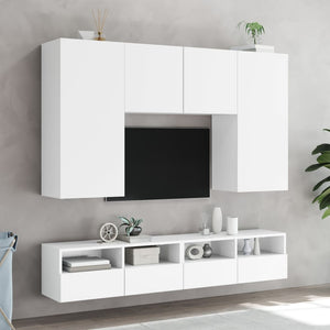 Weiße TV-Wandschränke, 2er Set