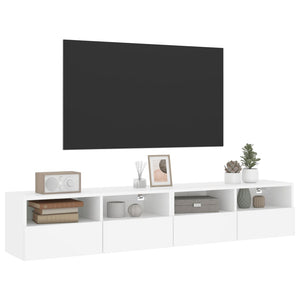 Weiße TV-Wandschränke, 2er Set