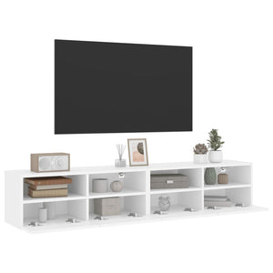 Weiße TV-Wandschränke, 2er Set