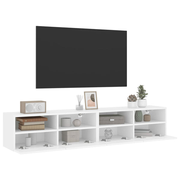 Weiße TV-Wandschränke, 2er Set