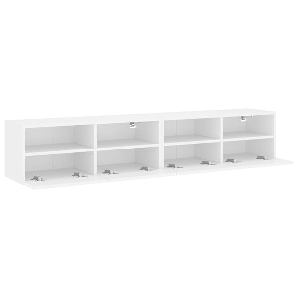 Weiße TV-Wandschränke, 2er Set