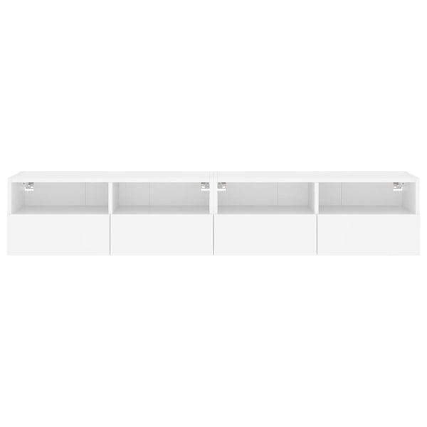Weiße TV-Wandschränke, 2er Set