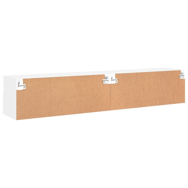 Weiße TV-Wandschränke, 2er Set