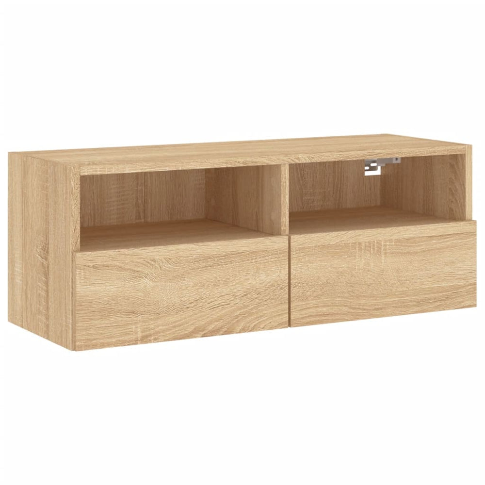 vidaXL Meuble TV mural chêne Sonoma 80x30x30 cm bois d'ingénierie